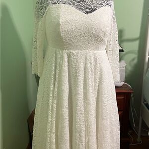 Torrid White Lace Wedding Dress